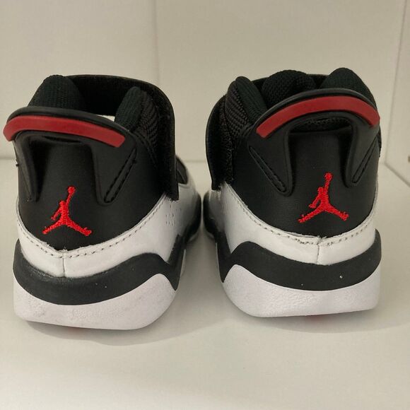 6c 6C TODDLERS AIR JORDAN RETRO 6 RINGS 'BLACK WHITE UNIVERSITY RED (TD)' - Picture 5 of 6
